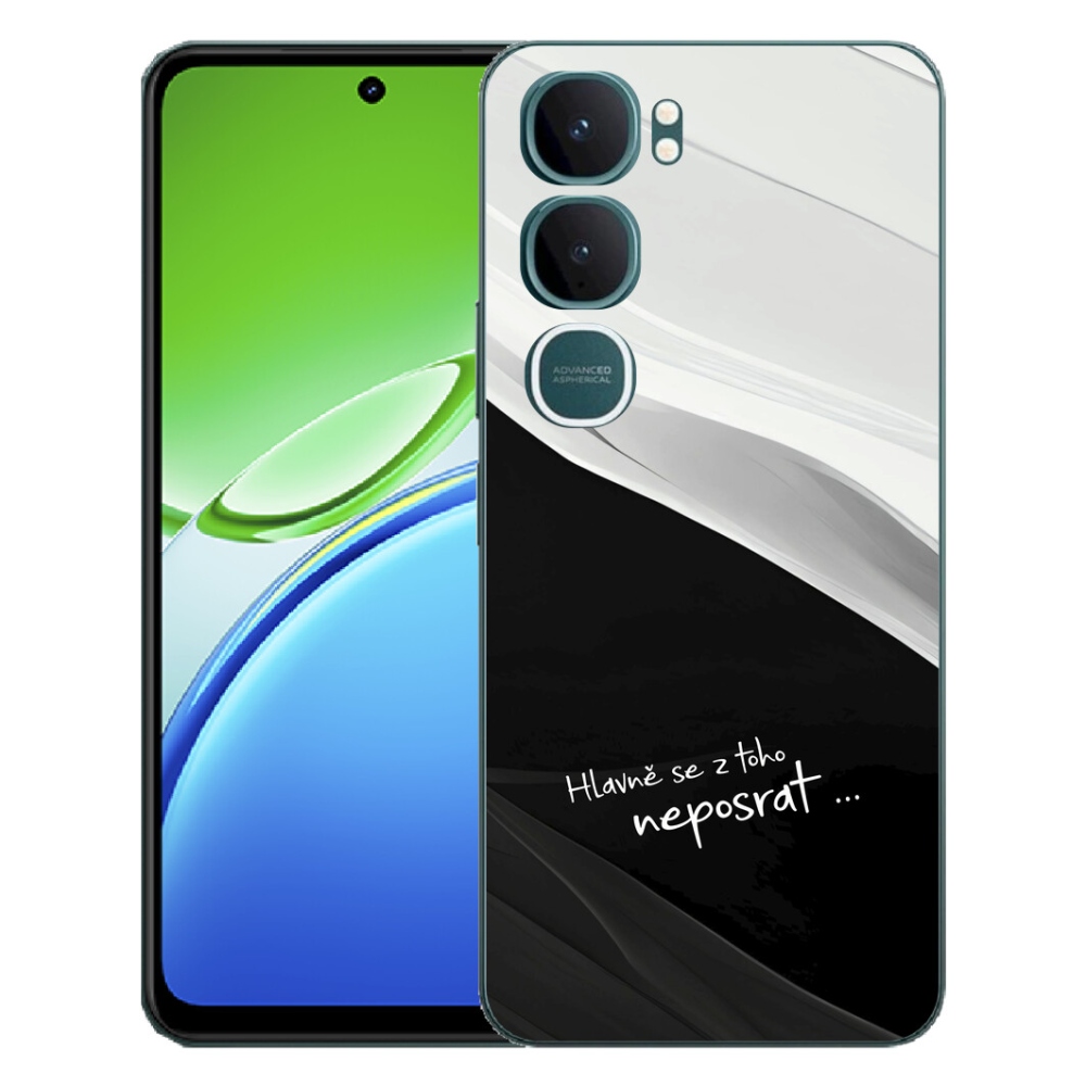 mmCase gél tok a Vivo Y21d-hez – vicces felirat, 13 fekete-fehér háttér