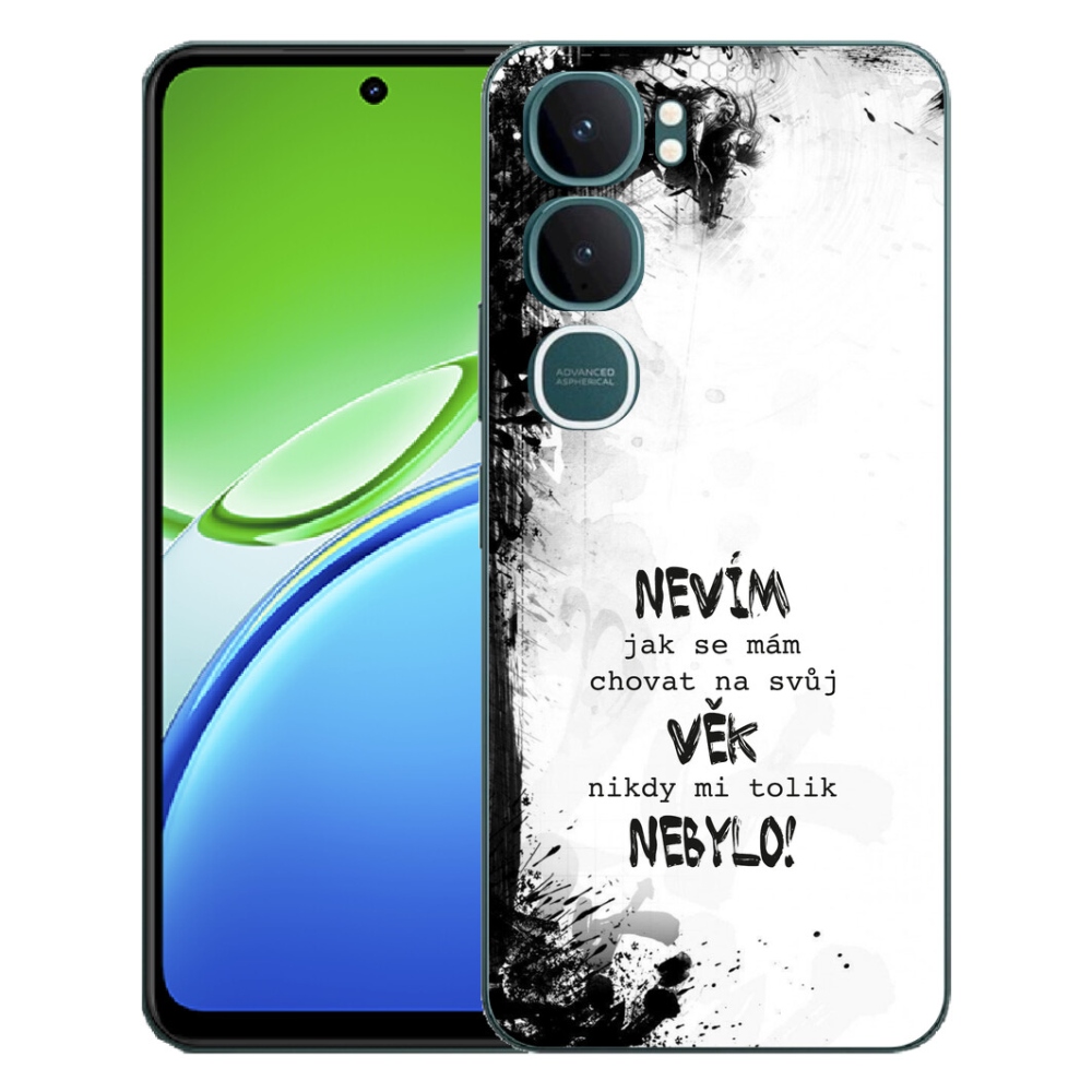 mmCase géltok a Vivo Y21d-hez – vicces felirat, 14, fehér háttér