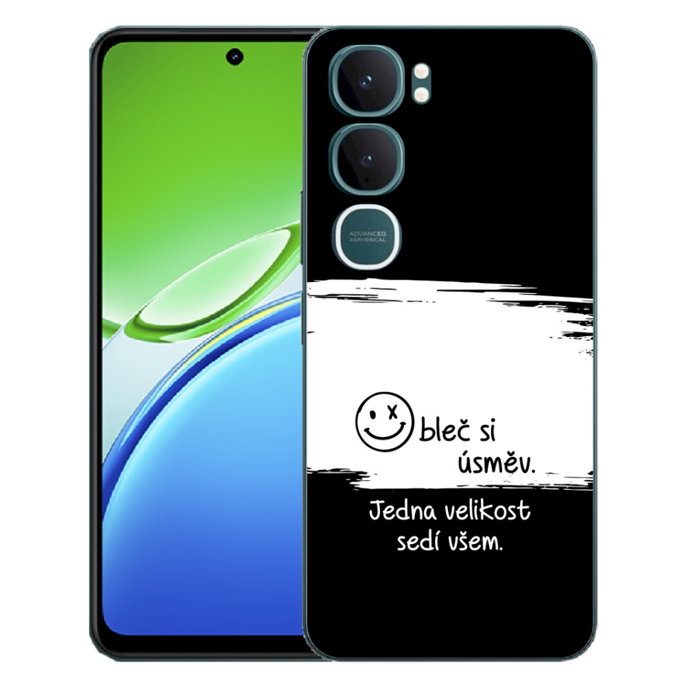 mmCase gél tok a Vivo Y21d-hez – vicces felirat, 8 fekete-fehér háttér