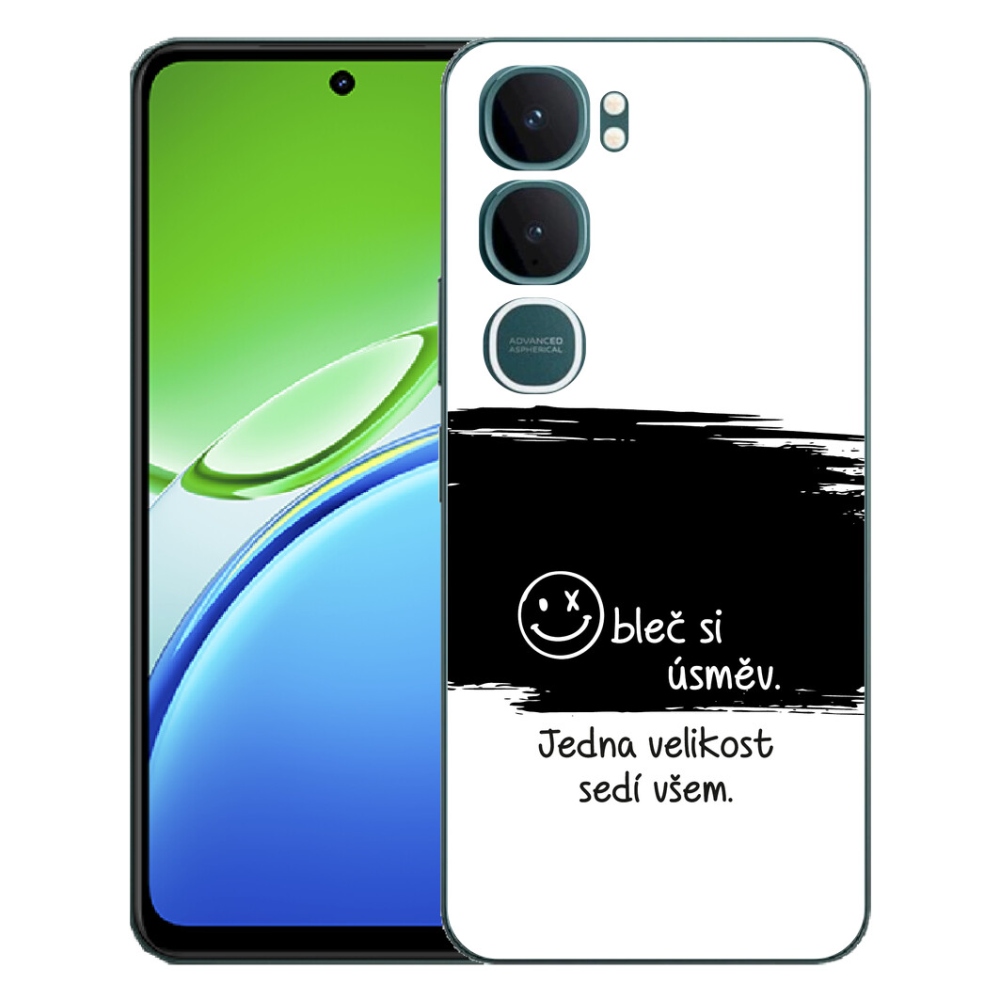 mmCase gélhuzat a Vivo Y21d-hez – vicces felirat, 8 fekete-fehér háttér