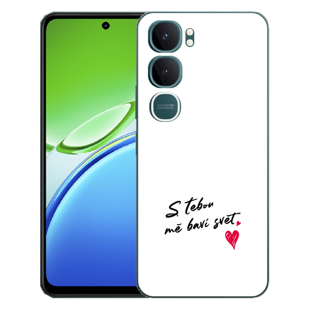 mmCase géltok a Vivo Y21d-hez – „In Love” felirat, fehér háttér