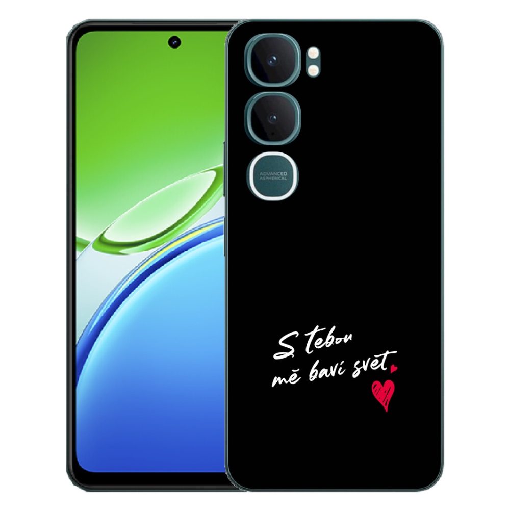 mmCase gél tok a Vivo Y21d-hez – „Szerelmes szöveg 1” fekete háttérrel