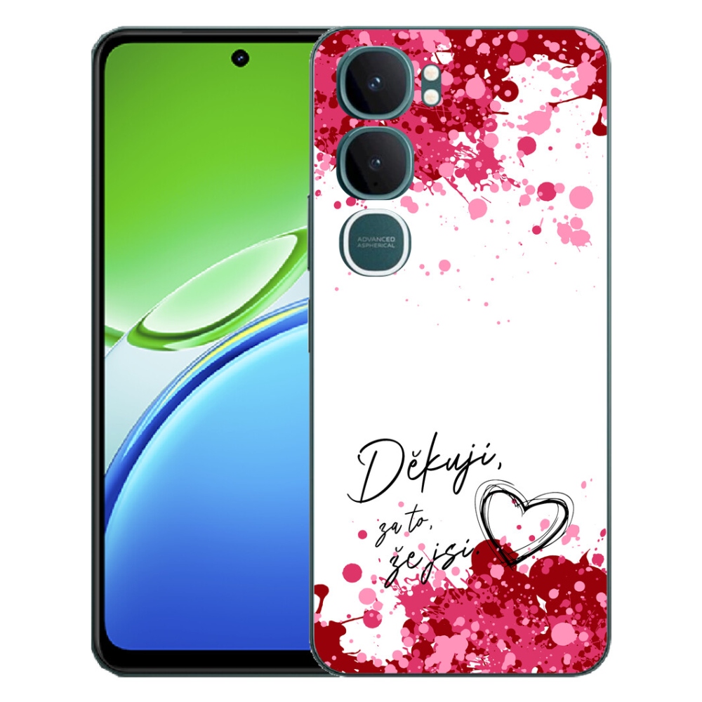 mmCase géltok a Vivo Y21d-hez – „Szerelmes” felirat, 2 fehér háttérrel