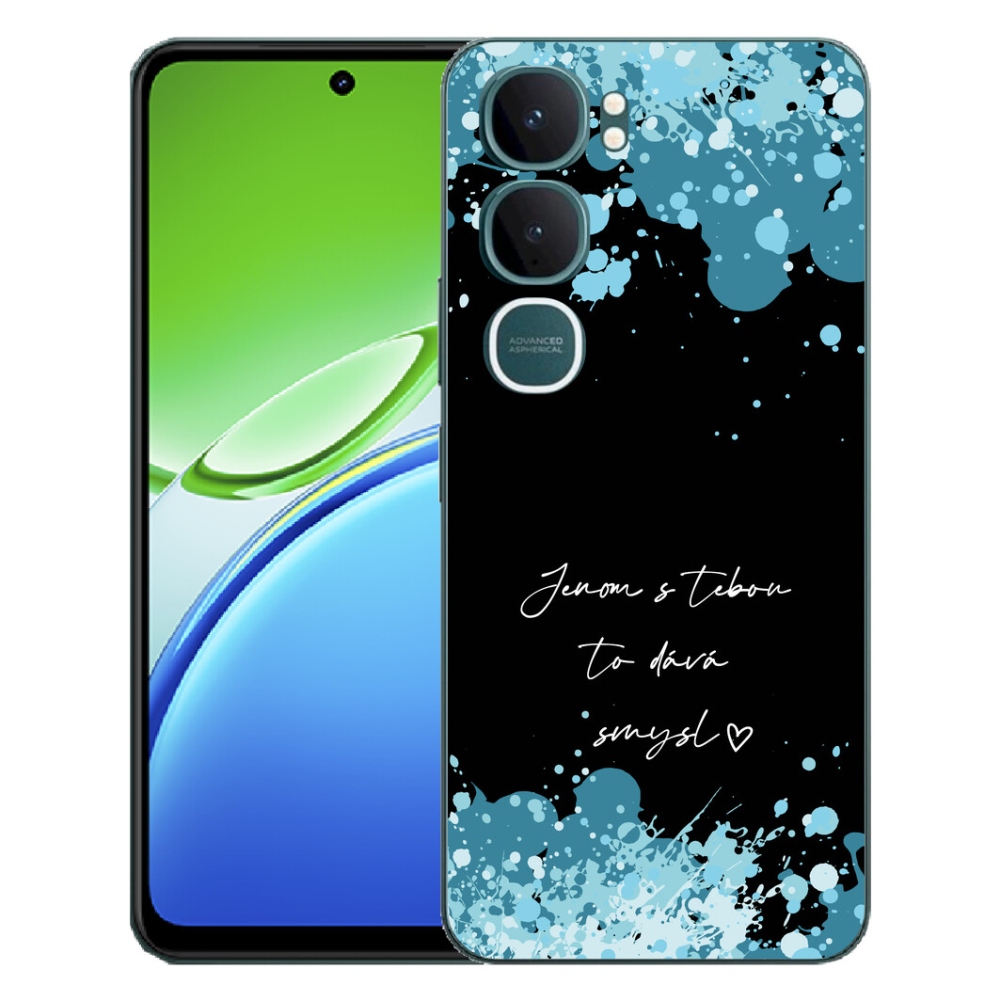 mmCase gél tok a Vivo Y21d-hez – szerelmes felirat fekete háttérrel
