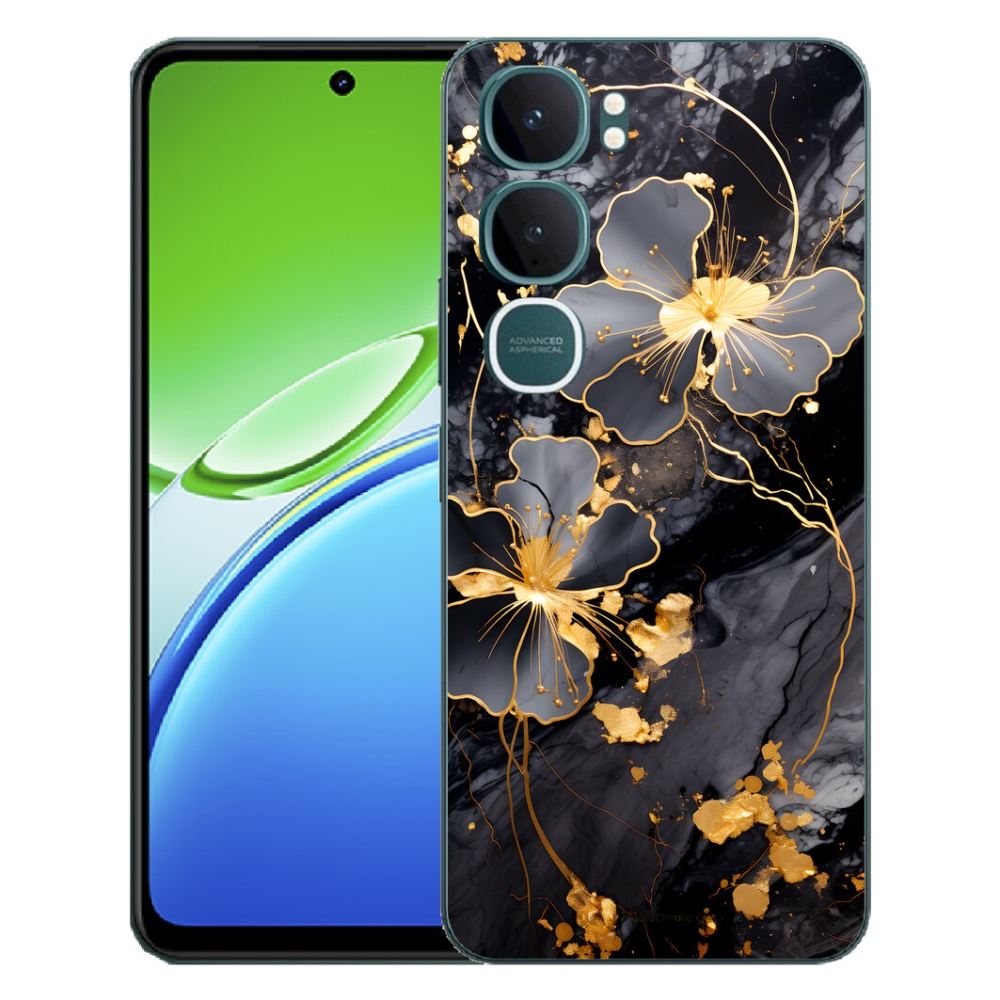 mmCase géltok a Vivo Y21d-hez – arany virágok