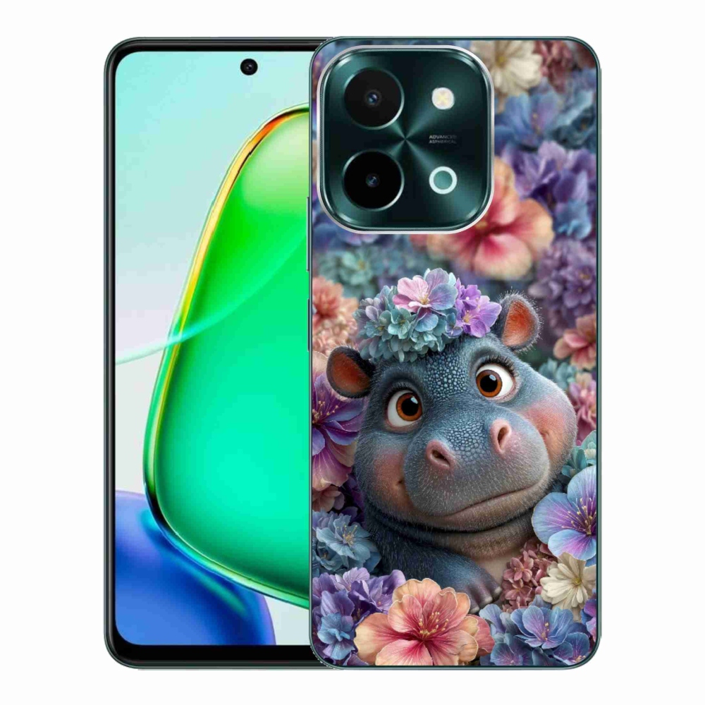 mmCase géltok a Vivo Y28-hoz – virágok között úszó kis víziló