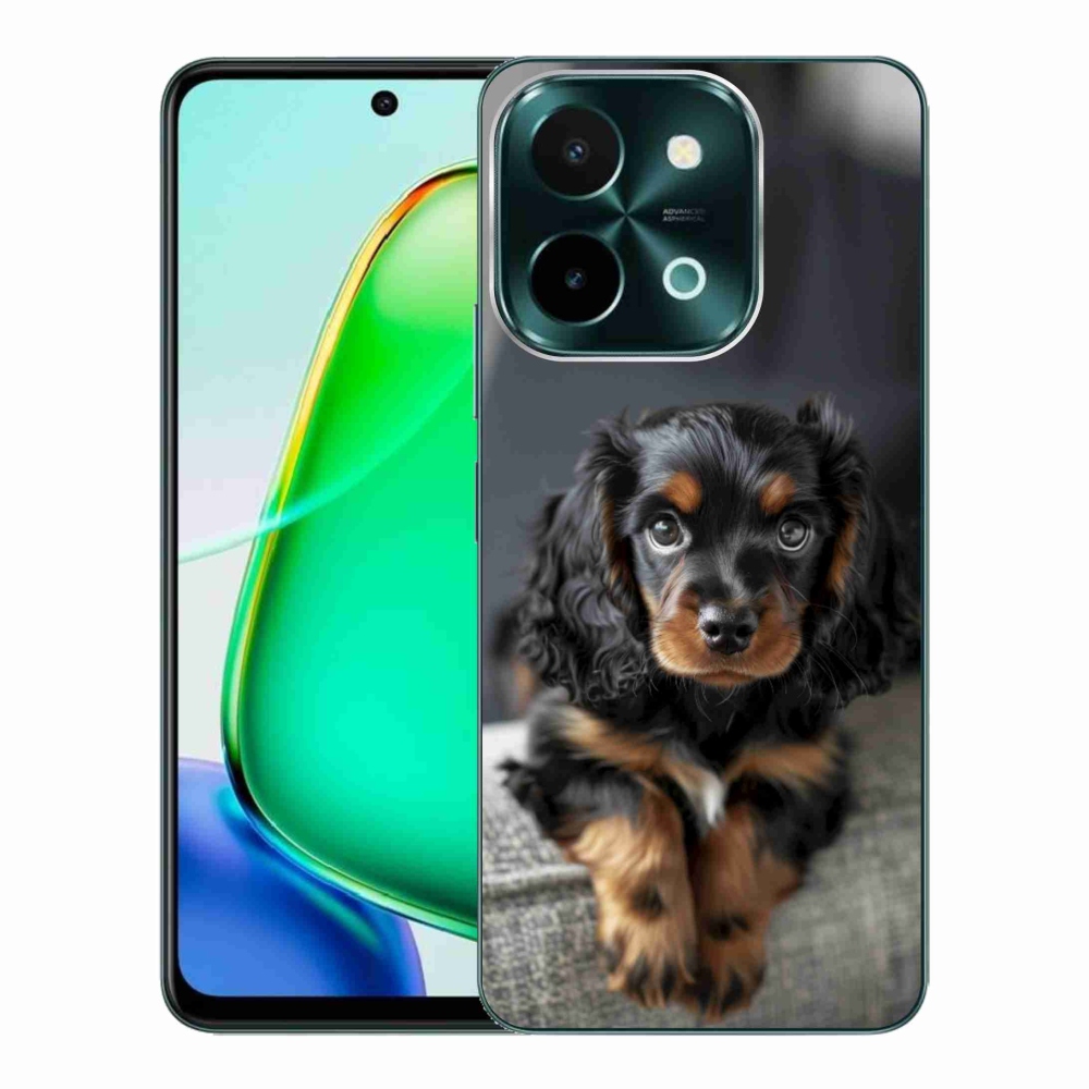 mmCase gél tok a Vivo Y28-hoz – aranyos, hosszúszőrű tacskó