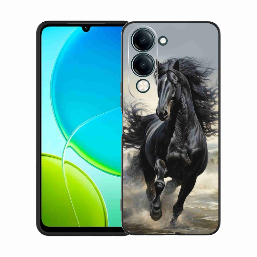 Gél borító mmCase a Vivo Y29S 5G-hez - fekete ló futás
