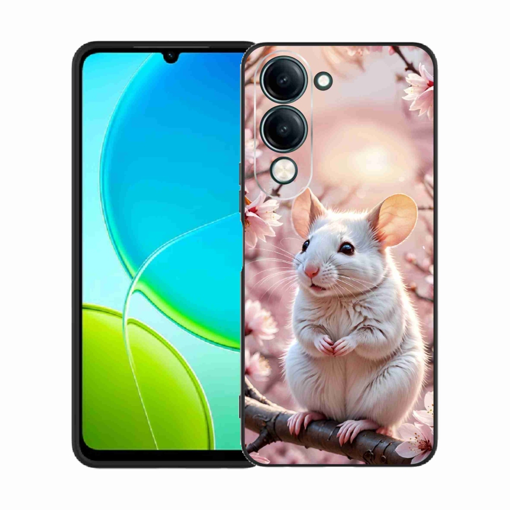 Zselés borítás mmCase a Vivo Y29S 5G-hez - fehér egér az ágon