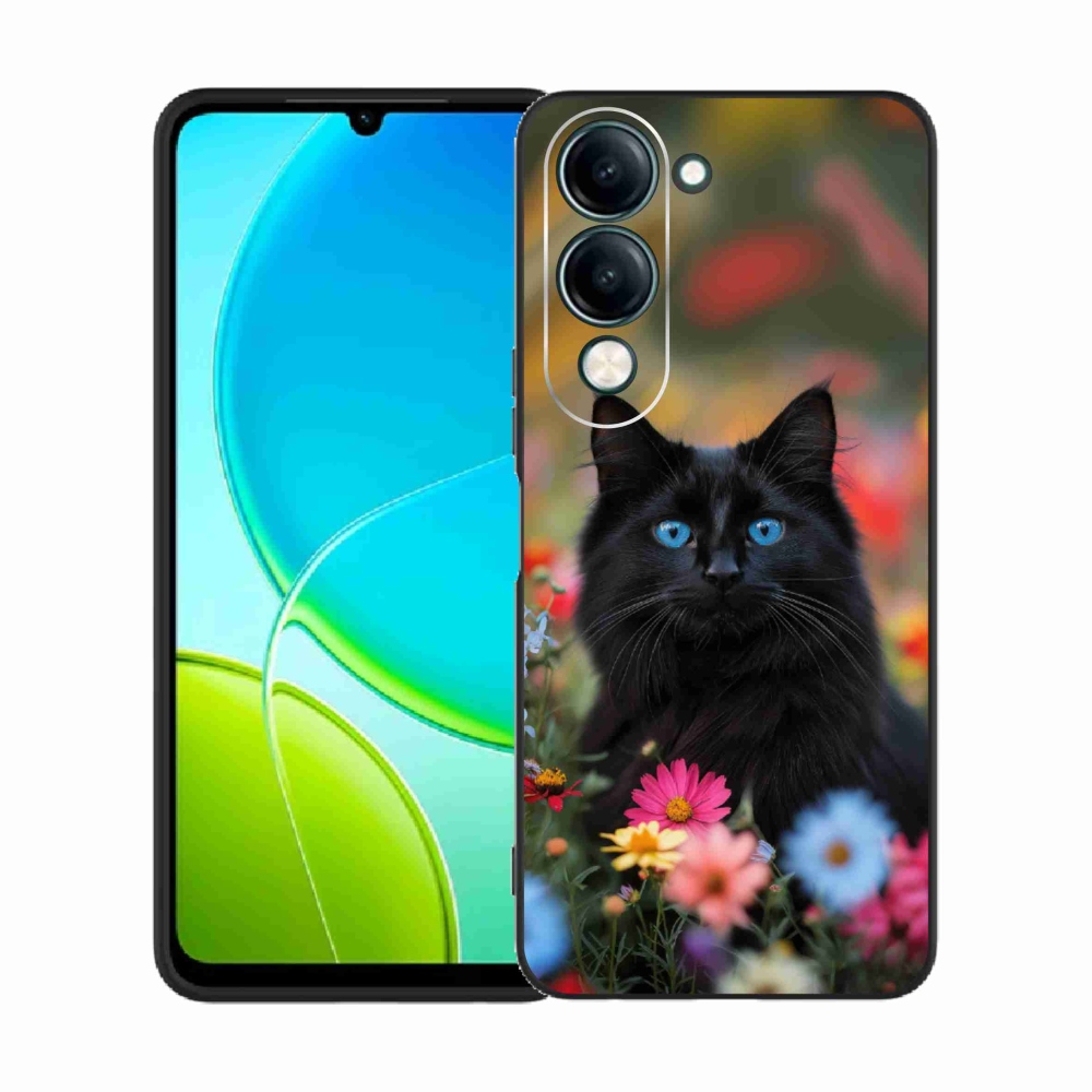 Gél borítás mmCase a Vivo Y29S 5G-hez - fekete cica 4