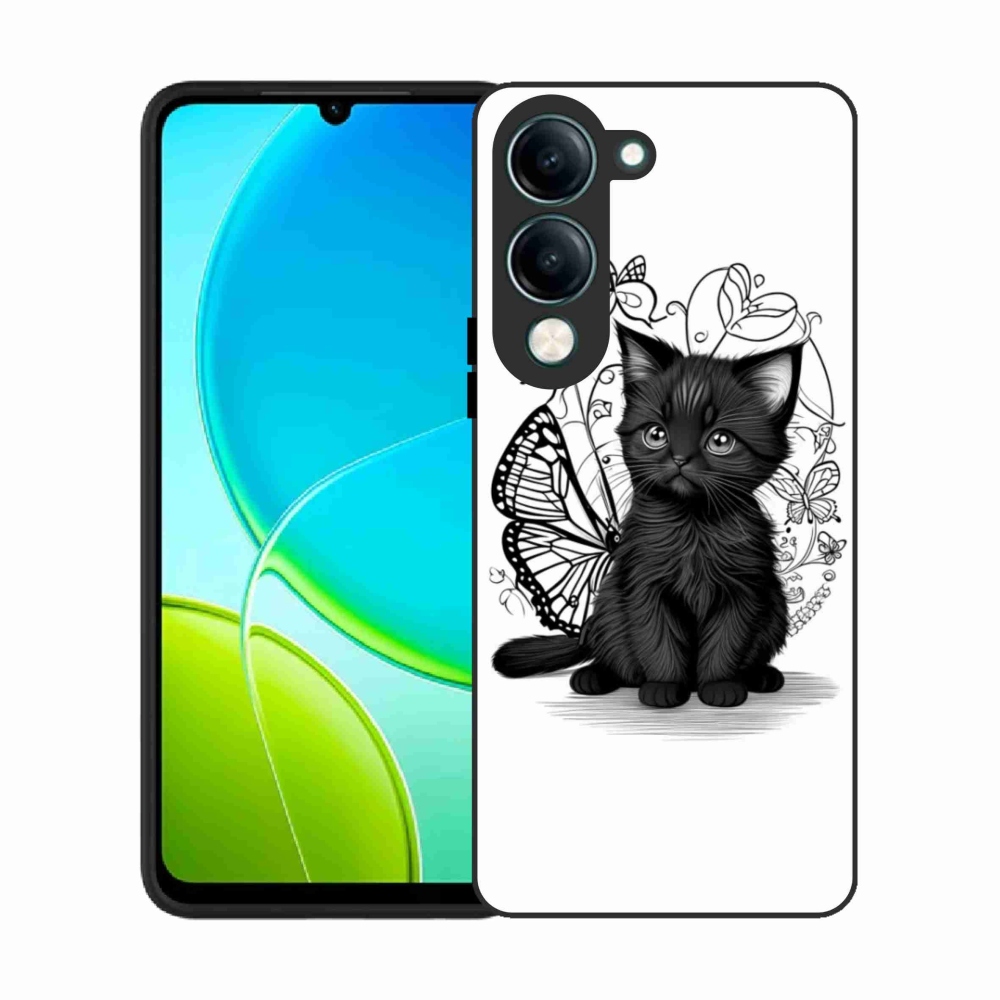 Gél borítás mmCase a Vivo Y29S 5G-re - fekete cica