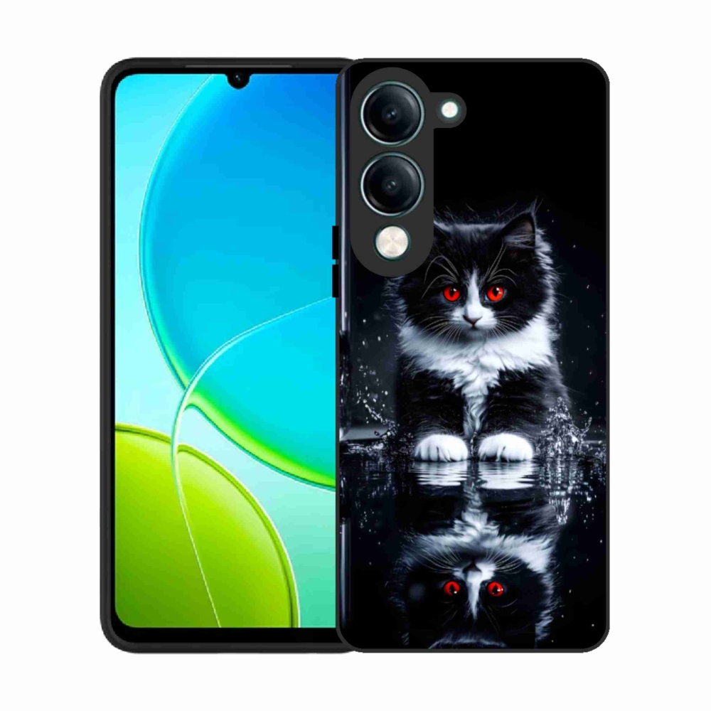 Gél borítás mmCase a Vivo Y29S 5G-n - fekete-fehér cica