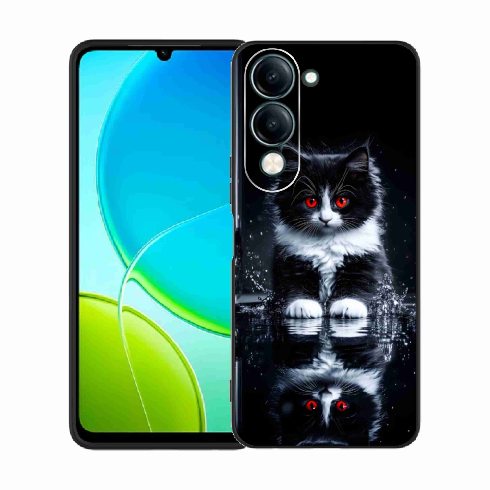Gél borítás mmCase a Vivo Y29S 5G-n - fekete-fehér cica