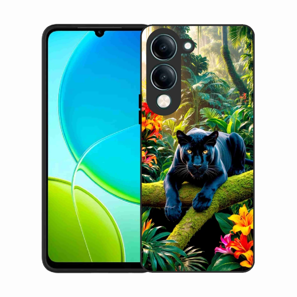 Gél borító mmCase a Vivo Y29S 5G-hez - fekete párduc a dzsungelben