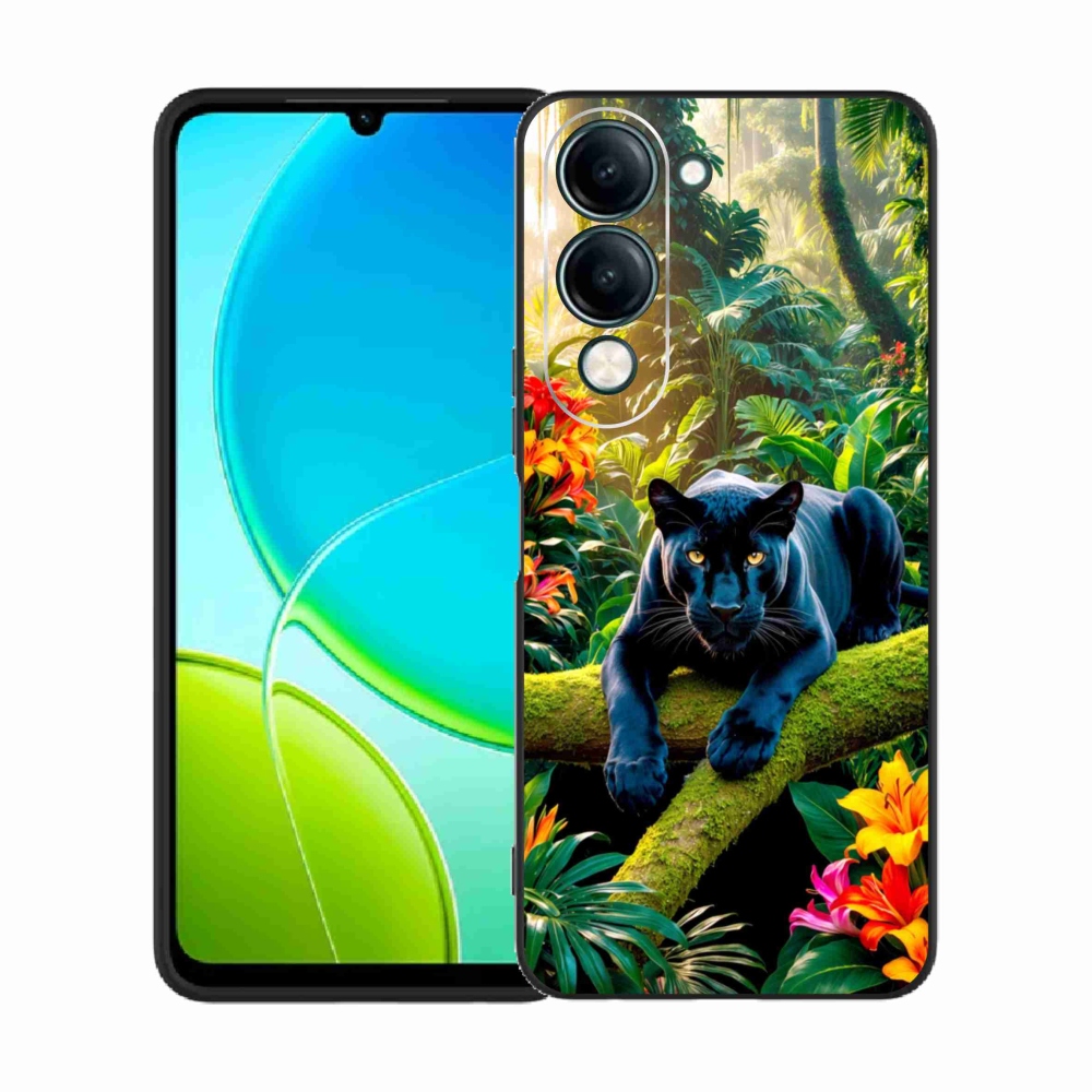 Gél borító mmCase a Vivo Y29S 5G-hez - fekete párduc a dzsungelben
