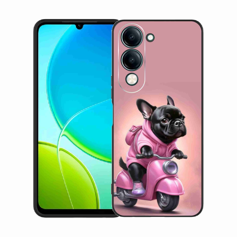 Gél borítás mmCase a Vivo Y29S 5G-hez - Francia bulldog a robogón
