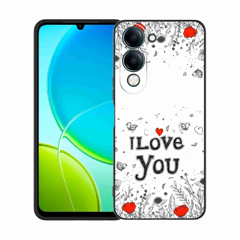 Gél borító mmCase a Vivo Y29s 5G-hez - Szeretlek fehér háttérrel