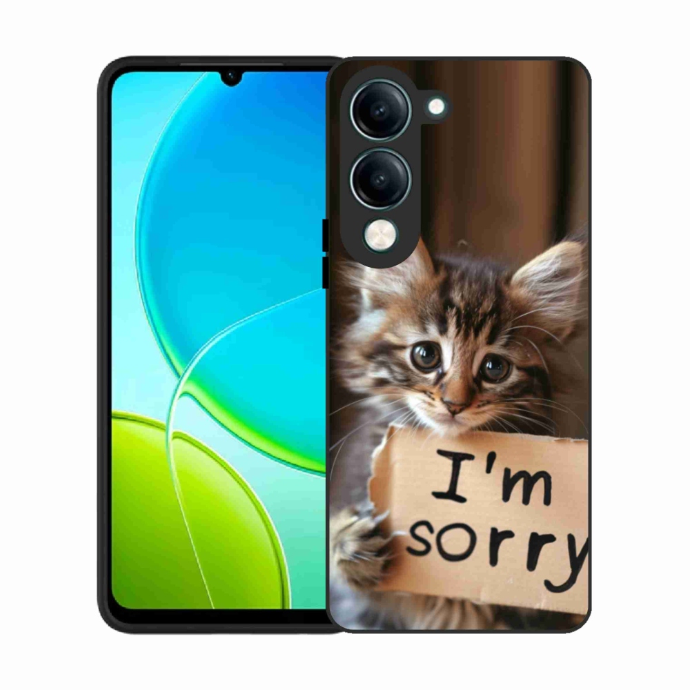 Zselés borítás mmCase a Vivo Y29S 5G-hez - a macska bocsánatkérése