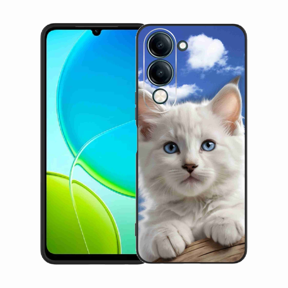 Gél borító mmCase a Vivo Y29S 5G-hez - cica és felhők
