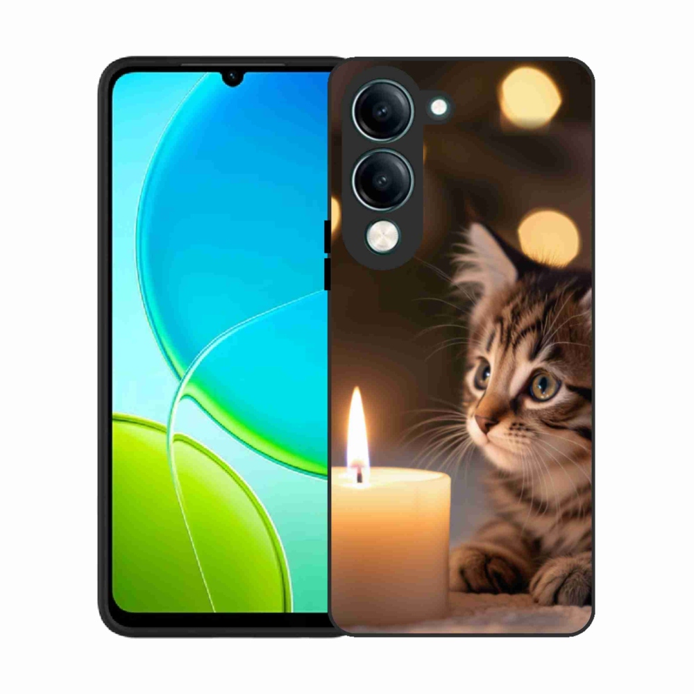 Gél borító mmCase a Vivo Y29S 5G-hez - cica és gyertya