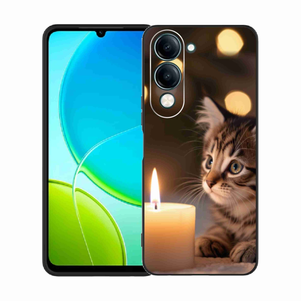 Gél borító mmCase a Vivo Y29S 5G-hez - cica és gyertya