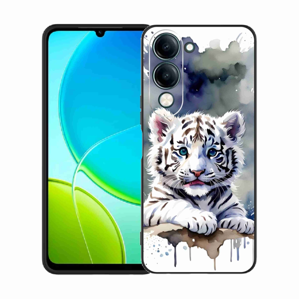 Gél borítás mmCase a Vivo Y29S 5G készülékhez - fehér tigriskölyök
