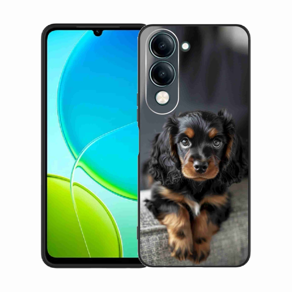 Gélburkolat mmCase a Vivo Y29S 5G-hez - aranyos hosszúszőrű tacskó