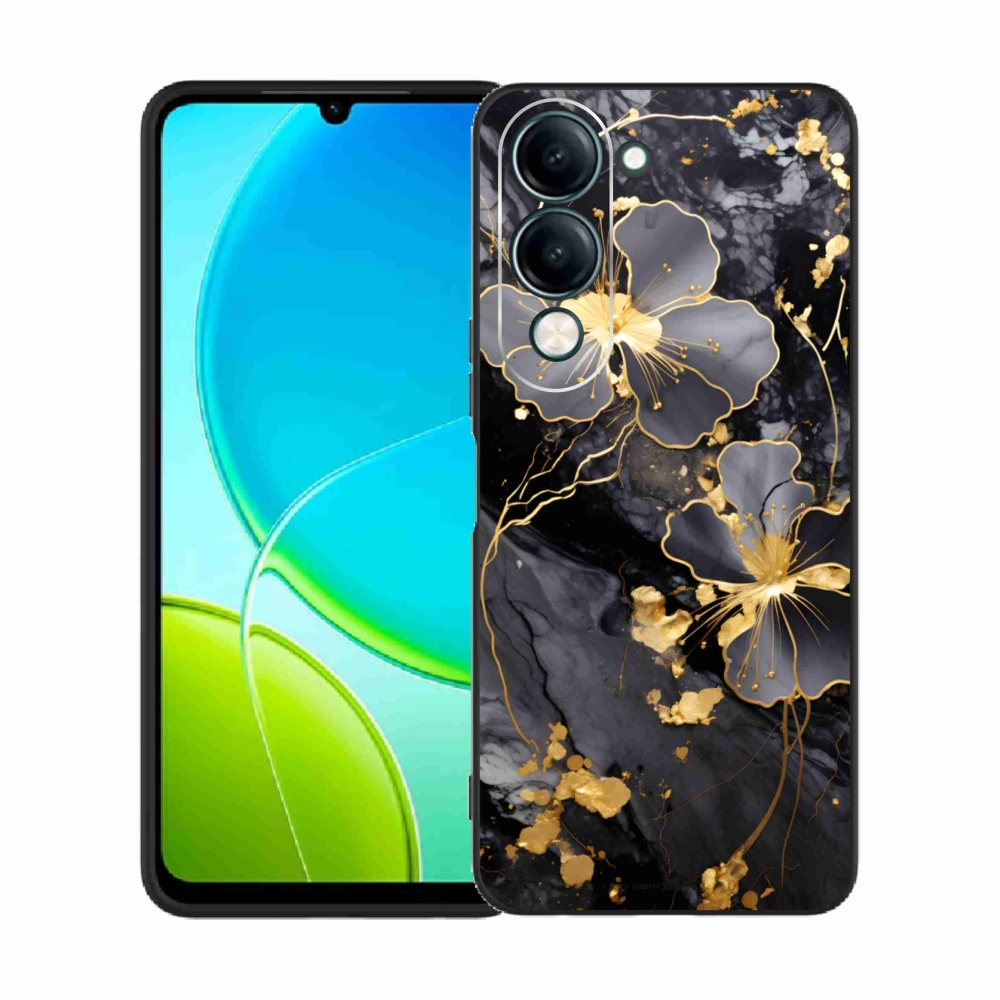 Gél borító mmCase a Vivo Y29S 5G-hez - arany virágok