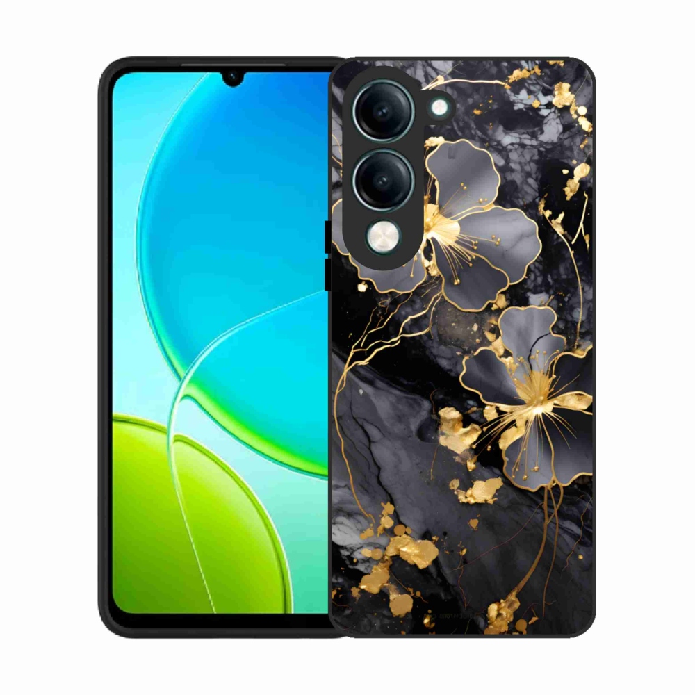 Gél borító mmCase a Vivo Y29S 5G-hez - arany virágok