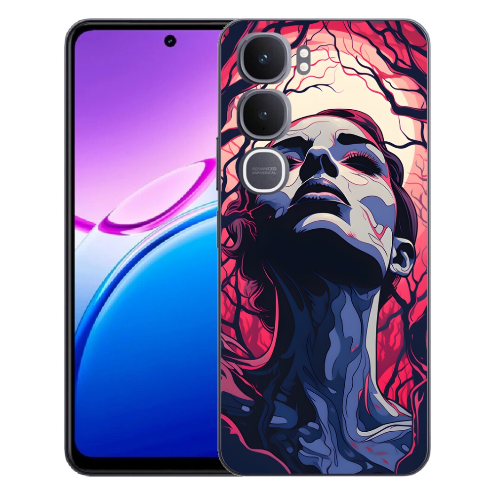 mmCase gél tok a Vivo Y31 5G-hez – absztrakt arc