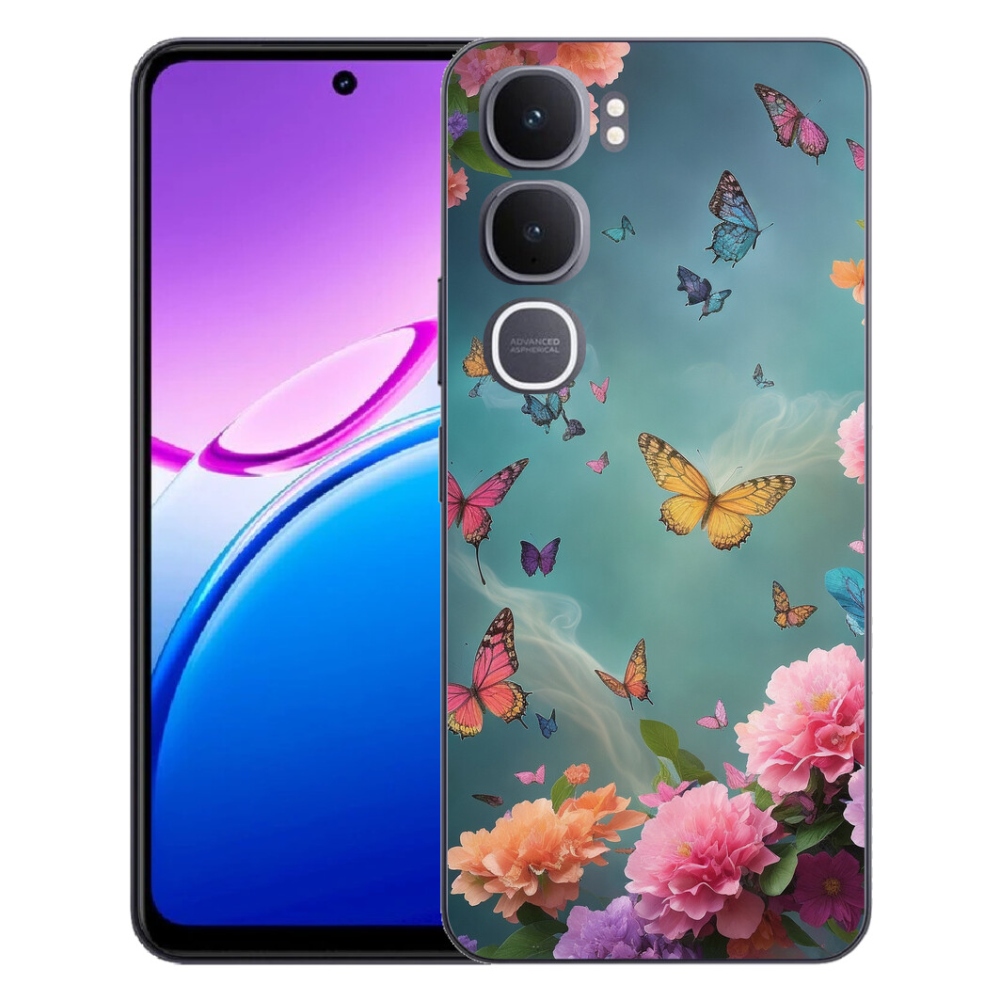 mmCase gél tok a Vivo Y31 5G-hez – színes virágok és pillangók