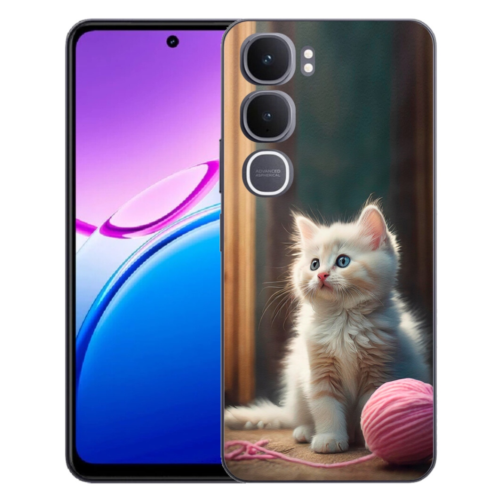 mmCase géltok a Vivo Y31 5G-hez – fehér cica 2