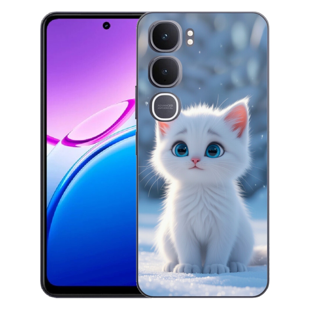 mmCase géltok a Vivo Y31 5G-hez – fehér cica 3