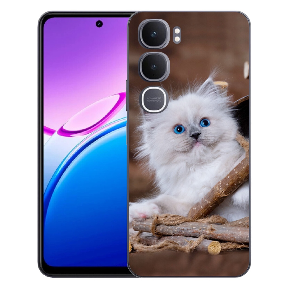 mmCase géltok a Vivo Y31 5G-hez – fehér cica