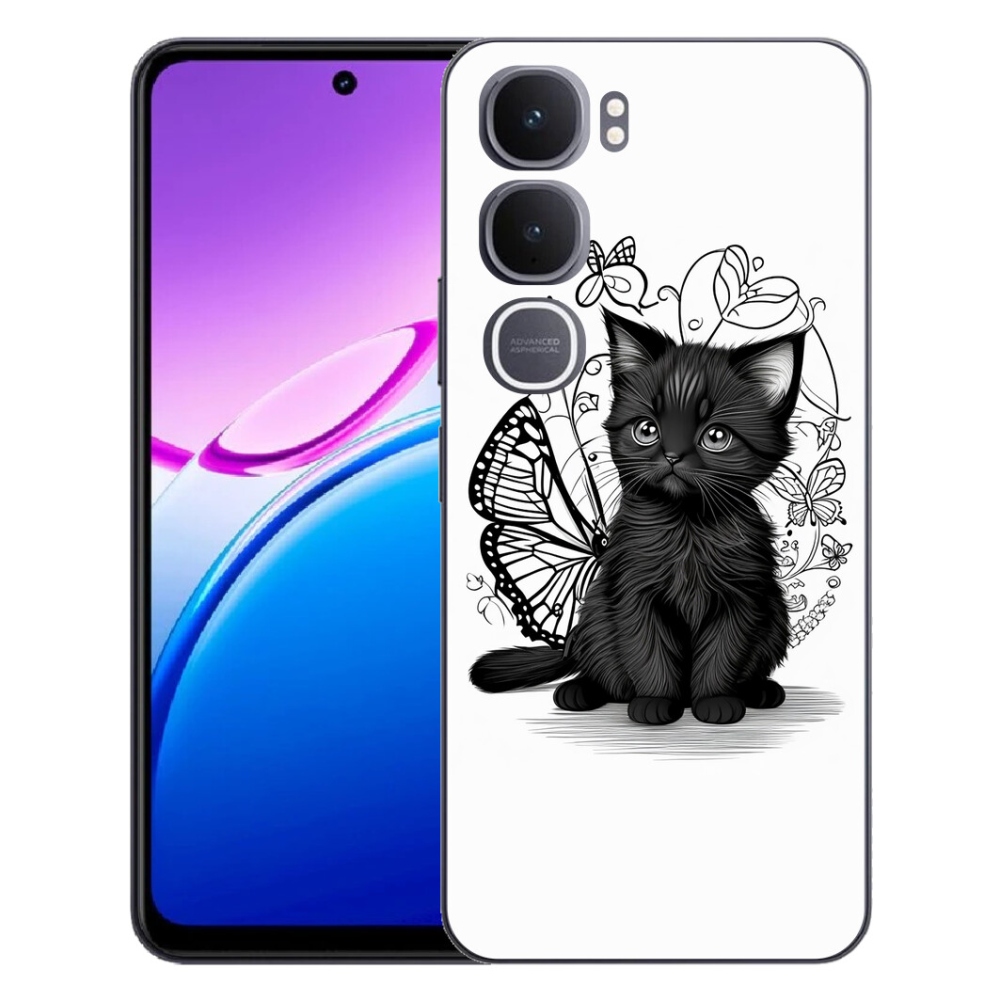 mmCase gél tok a Vivo Y31 5G-hez – fekete cica
