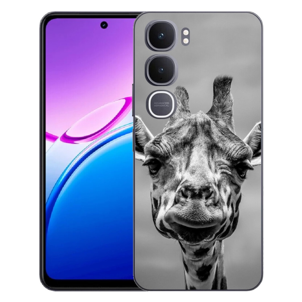 mmCase géltok a Vivo Y31 5G-hez – fekete-fehér zsiráf