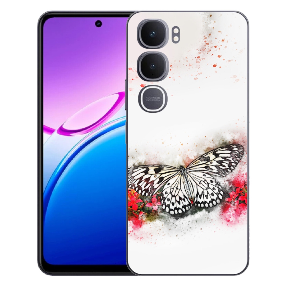 mmCase gélhuzat a Vivo Y31 5G-hez – fekete-fehér pillangó