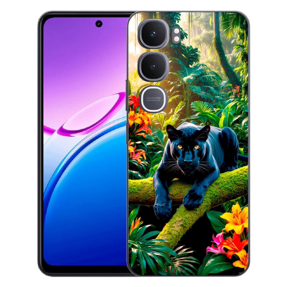 mmCase géltok a Vivo Y31 5G-hez – fekete párduc a dzsungelben