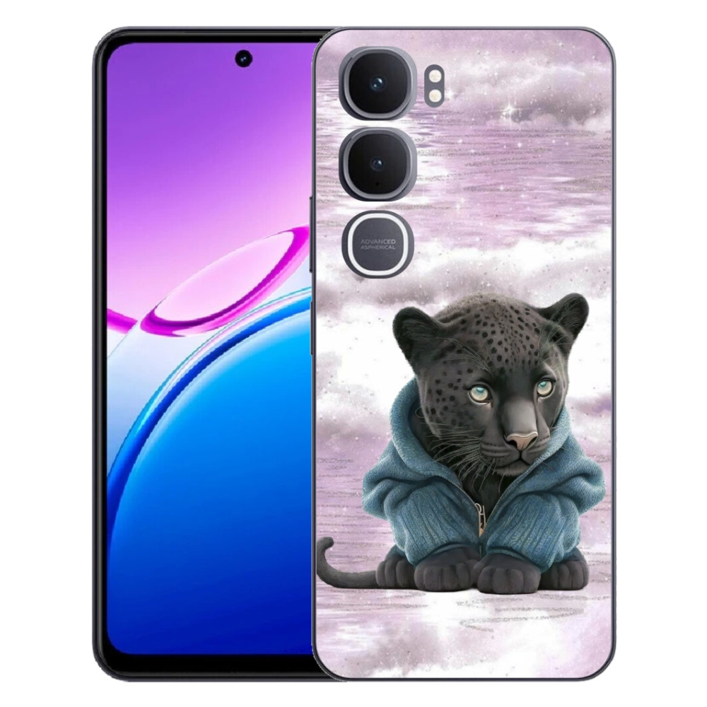 mmCase géltok a Vivo Y31 5G-hez – fekete párduc pulóverben