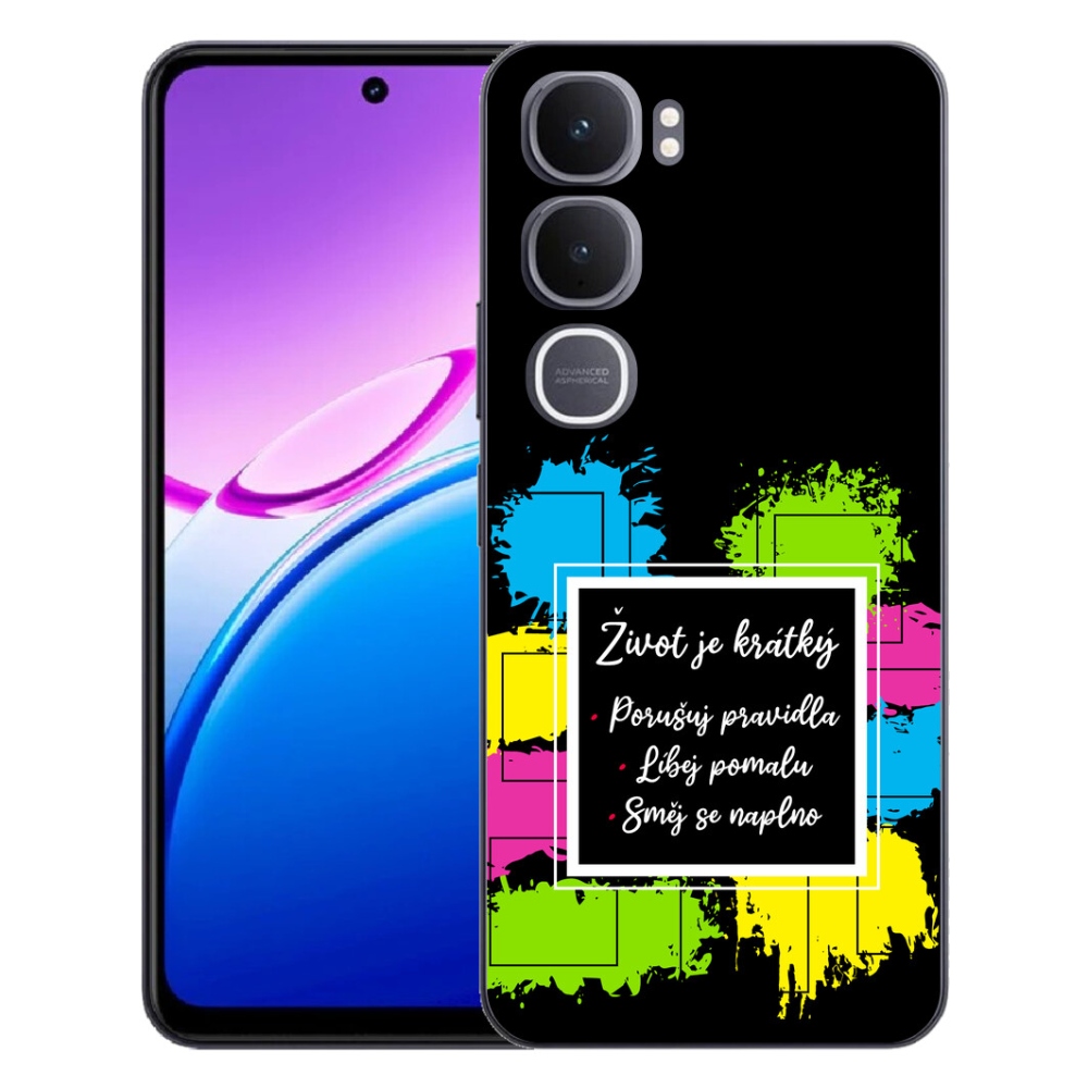 mmCase géltok a Vivo Y31 5G-hez – idézet 5, fekete háttérrel