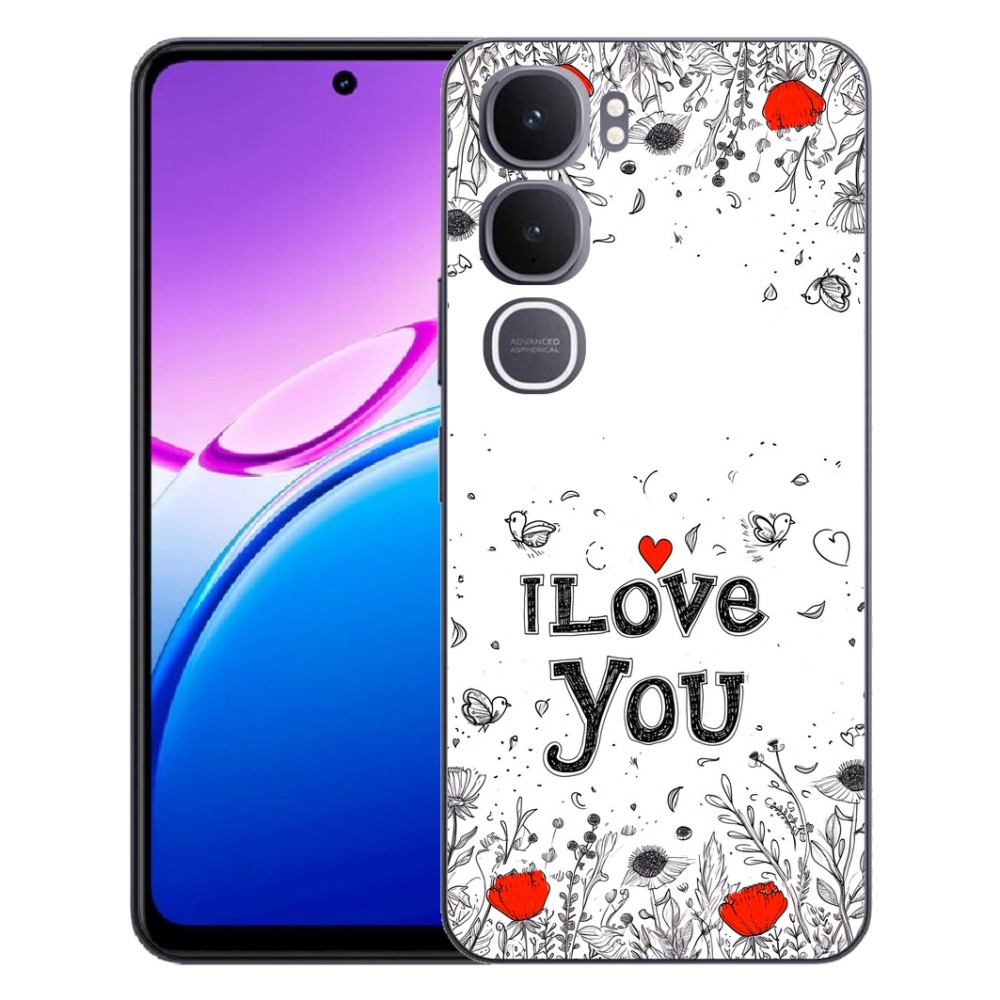 mmCase géltok a Vivo Y31 5G-hez – „I love you” fehér háttérrel