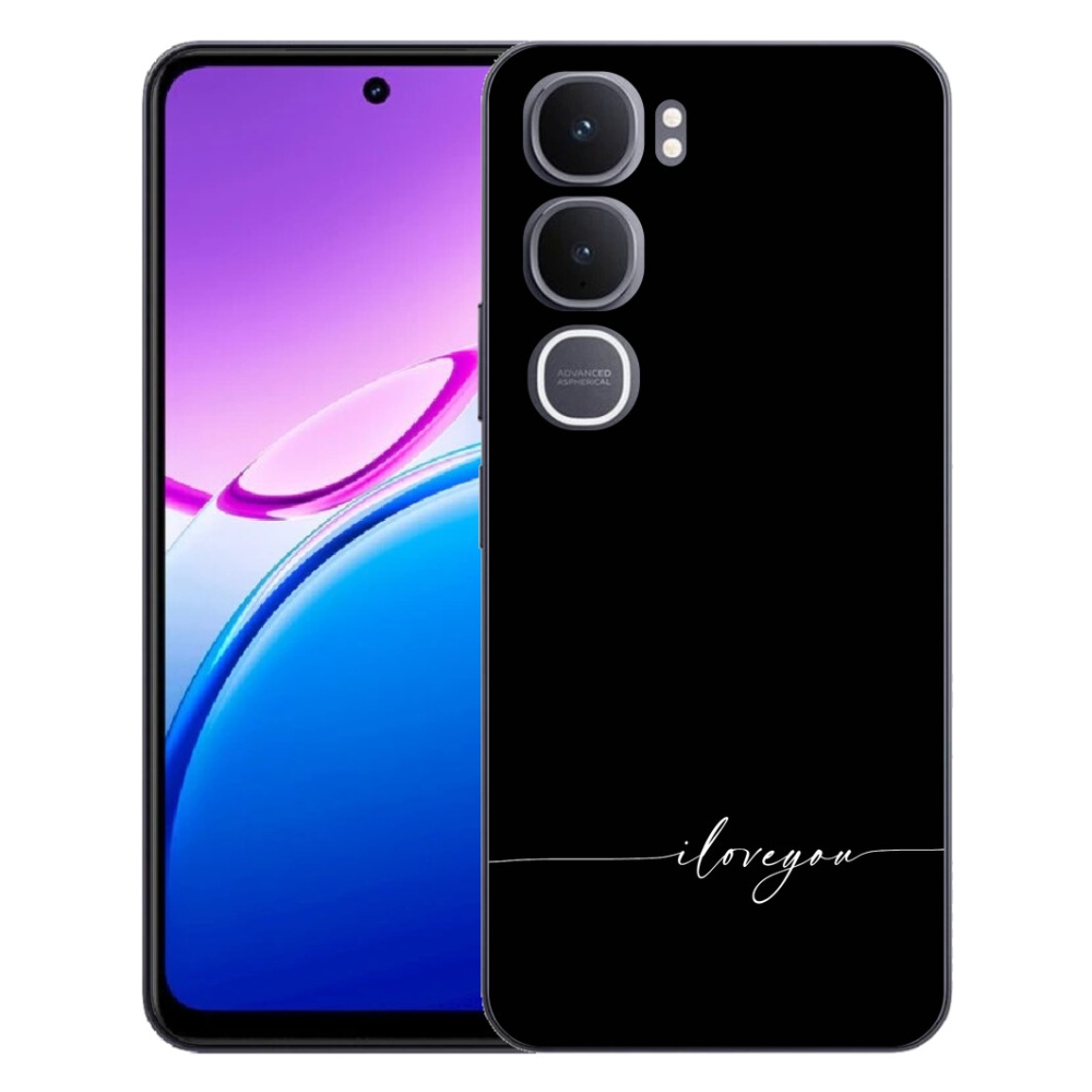 mmCase géltok a Vivo Y31 5G-hez – „I love you” fekete háttérrel