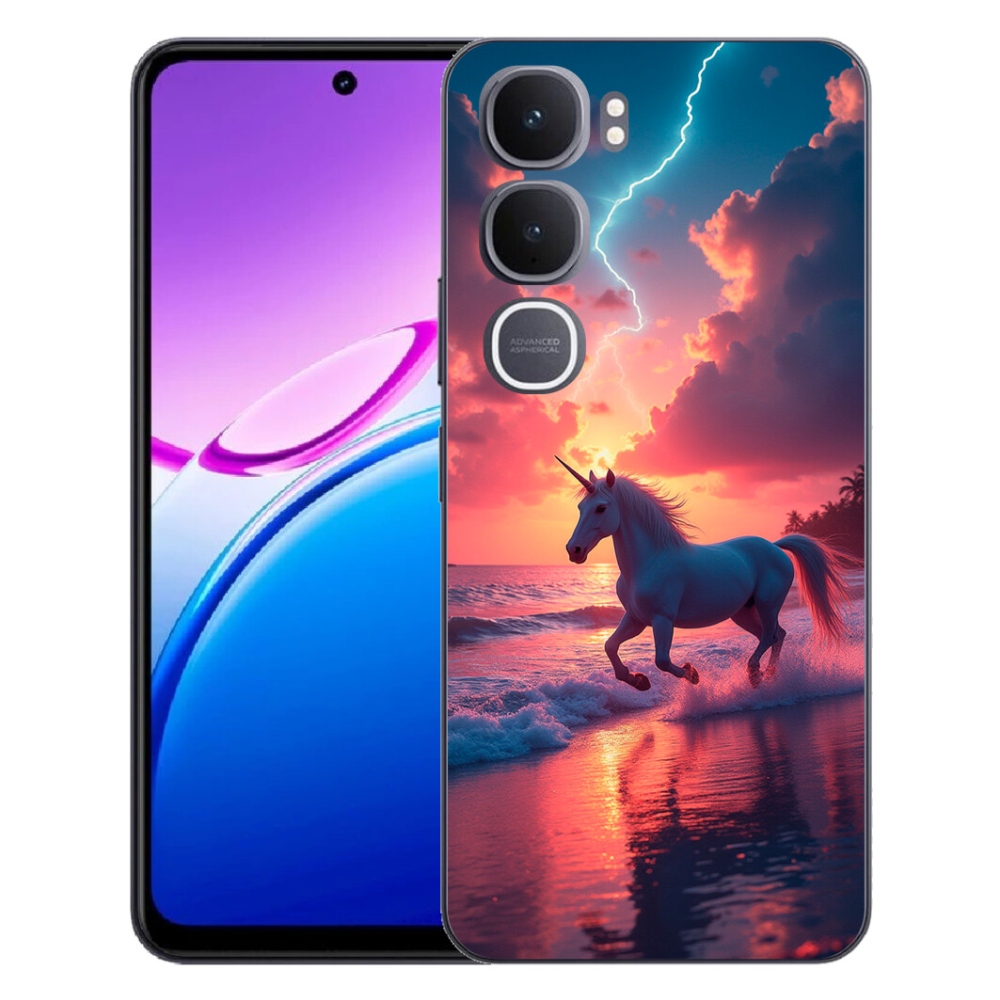 mmCase gél tok a Vivo Y31 5G-hez – egyszarvú a tengerparton