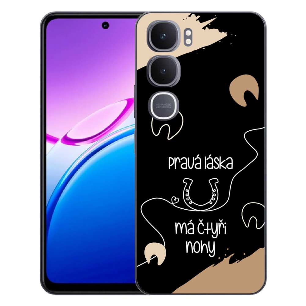 mmCase géltok a Vivo Y31 5G-hez – ló motívum, fekete háttér