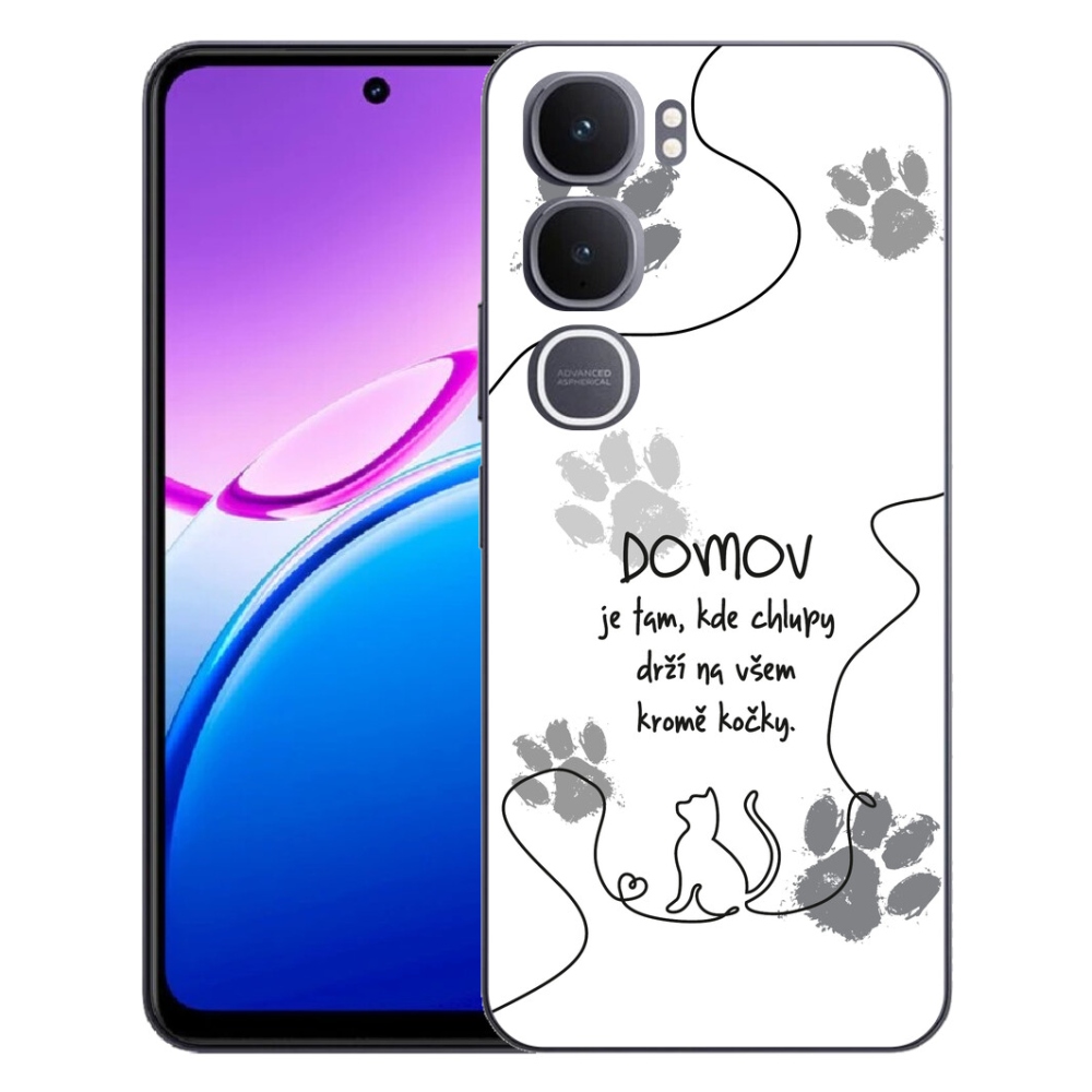 mmCase géltok a Vivo Y31 5G-hez – macskás motívum, fehér háttér