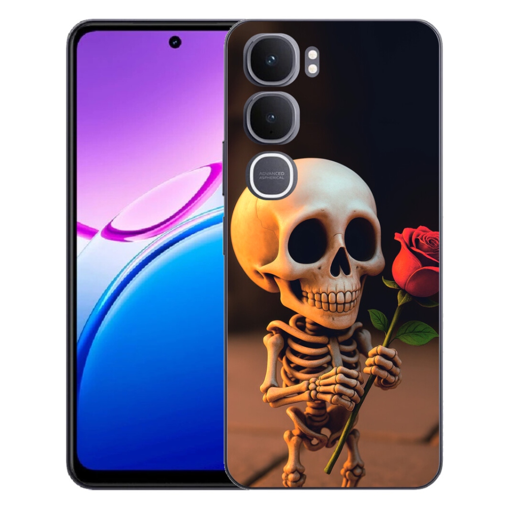 mmCase géltok a Vivo Y31 5G-hez – csontváz rózsával