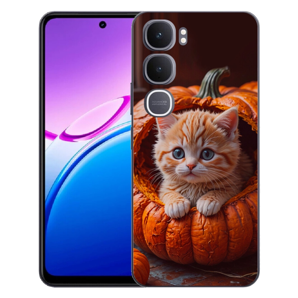 mmCase gél tok a Vivo Y31 5G-hez – cica és sütőtök 2