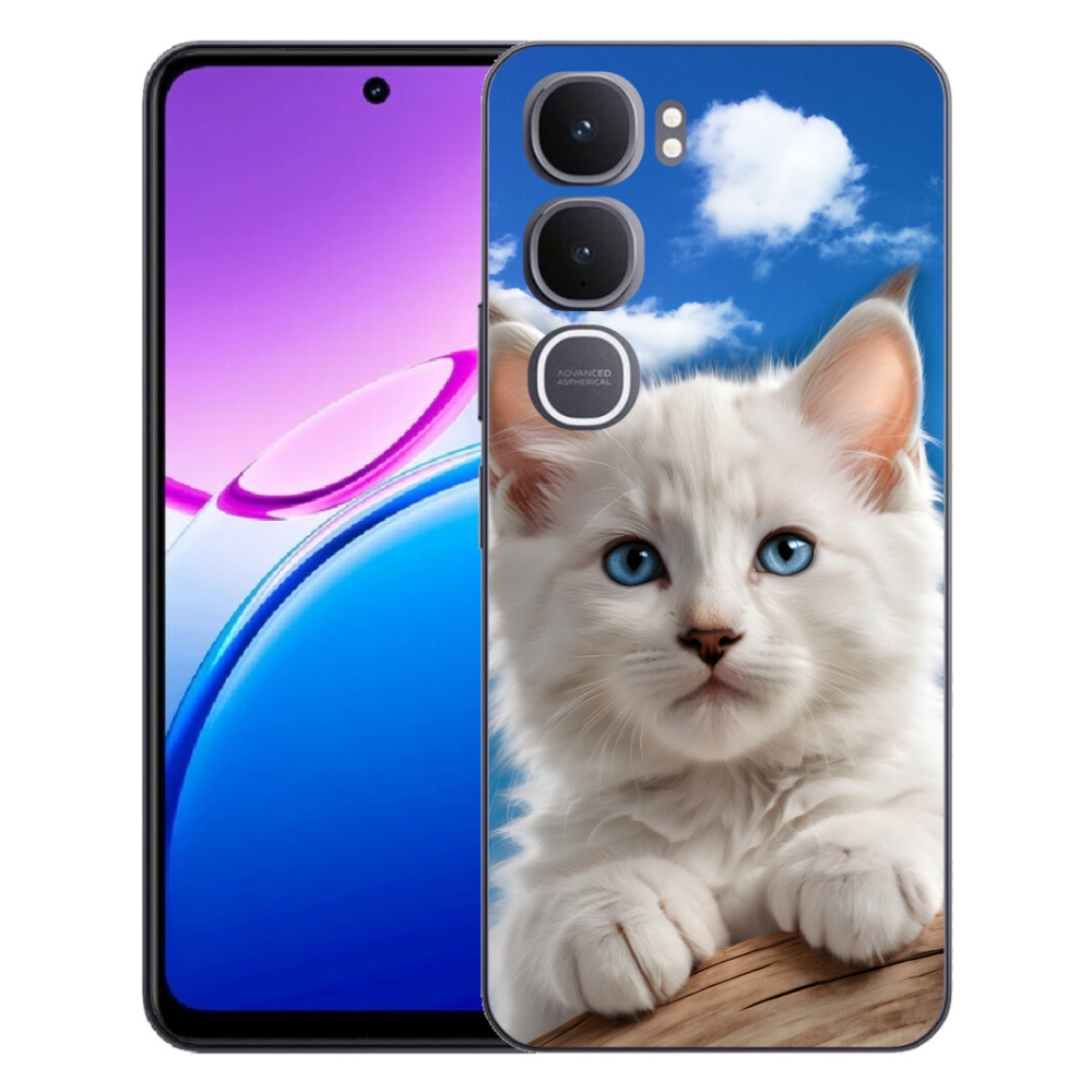 mmCase gél tok a Vivo Y31 5G-hez – cica és felhők