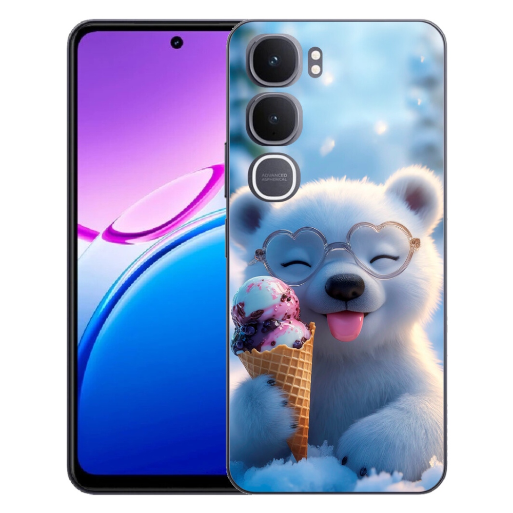 mmCase géltok a Vivo Y31 5G-hez – jégkrémet evő mackó