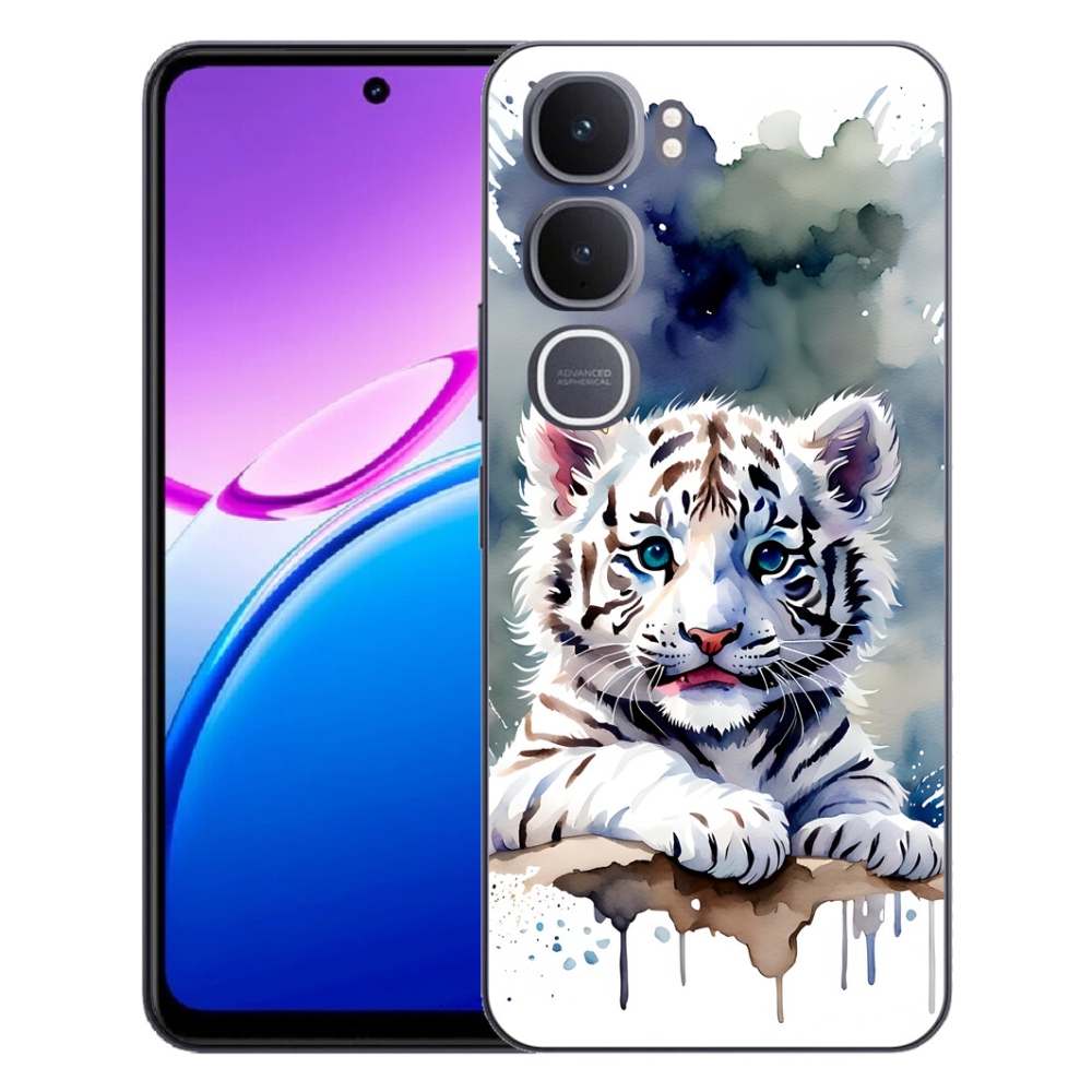 mmCase géltok a Vivo Y31 5G-hez – fehér tigris kölyök